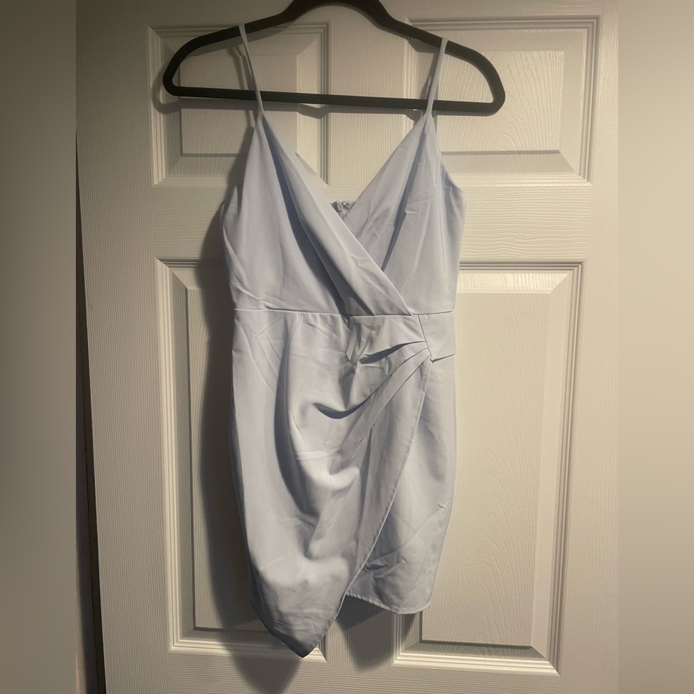 Blue Blush Light Blue Wrap Dress